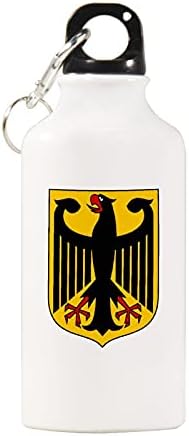 Гербът на Германия Лека Алуминиева Спортна Бутилка За Вода Без Съдържание на BPA С Брелоком И Винт на капака 400 мл