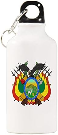 Гербът на Боливия Лека Алуминиева Спортна Бутилка За Вода Без съдържание на BPA С Брелоком И Винт на Капака 400 мл