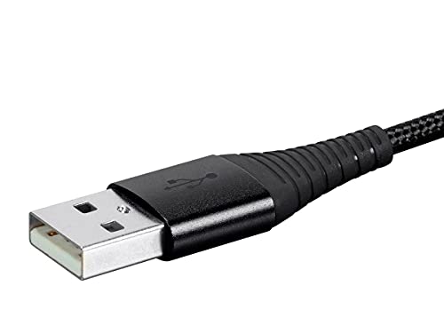 Кабел за зареждане и синхронизация Monoprice USB 2.0 Type-C-Type-A с дължина 1,5 метра / 3 фута / 6 фута - Черен (3 опаковки), здрав, с найлонов оплеткой, подсилен с кевлар, за Samsung Galaxy S9 S10 S8 S20 - серия AtlasFlex
