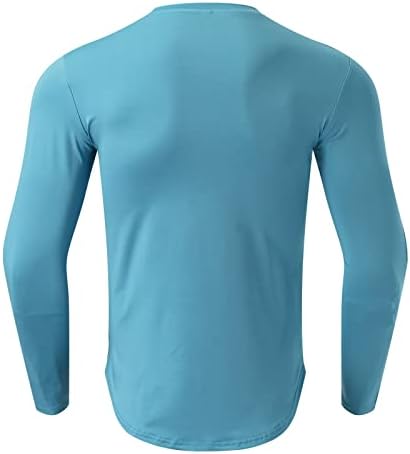 PDFBR Мъжки спортни компресия тениски с дълъг ръкав Muscle Slim Fit бързо съхнещи Прилепнали Блузи Еластична Спортна Тениска за фитнес зала