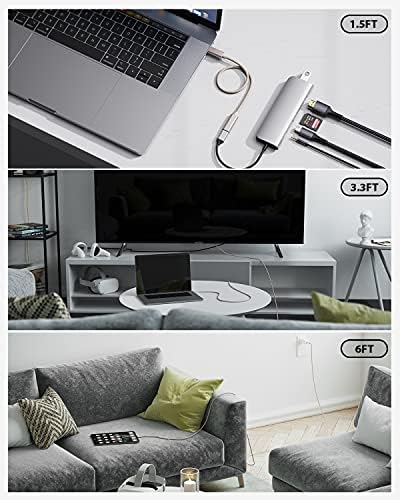 Паралелно удължителен кабел USB Type C (3,3 ft / 1 м / 10 gbps), USB удължителен кабел 3,2 Type C 3,1 за зареждане и синхронизация между мъжете и жените за PSVR2 MacBook Air Pro M2 / iPad Mini, iPad Pro Dell XPS Surface