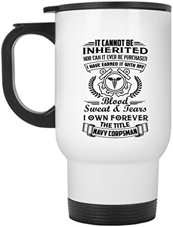 Чаша от неръждаема стомана Navy Corpsman - Име Чаша За пътуване Navy Corpsman, Чаша за пътуване - Бял