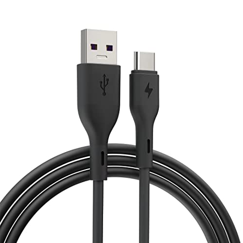 USB кабел C от COBOSSIN, 3-крак USB Кабел За зарядно устройство Type C Премиум-клас от TPE, Кабел за бързо зареждане от USB A до Type C, Черен