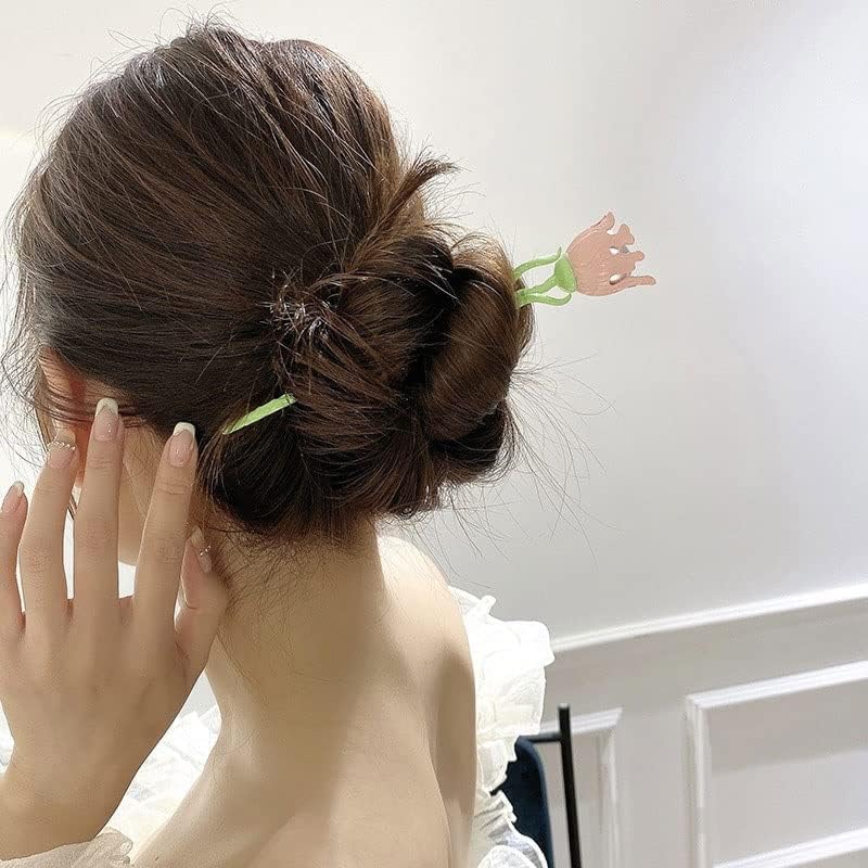 Шнола за коса LIUZH Super Фея с перлената лилия и една орхидея, Темпераментен Спирала шнола, Красиви и разнообразни Аксесоари за коса (Цвят: A, размер: One Size)