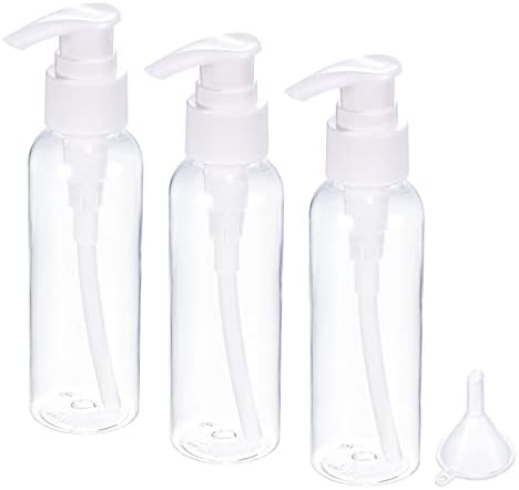 M METERXITY 3 в 1 Прозрачна Пластмасова Опаковка за бутилки с пищност - Контейнери за бутилки с шум за шампоан и лосион с бункер за бизнес пътуване (120 мл 41x110 мм)