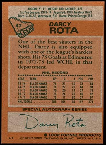 1978 Топпс # 47 Дарси Роти Чикаго Блекхоукс (Хокейна карта) в Ню Йорк/Mount Блекхоукс