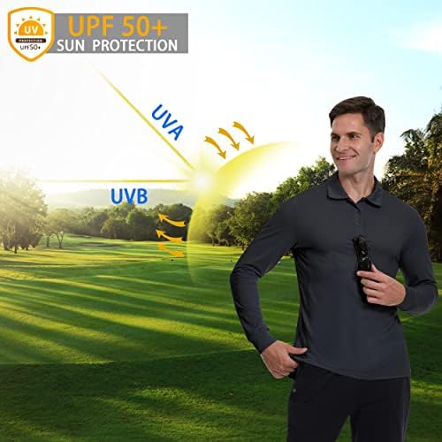 Мъжки ризи за голф ДЖИМ LEAGUE Поло бързо съхнещи Леки Спортни Ризи с къс и Дълъг ръкав и Тенис яка UPF50