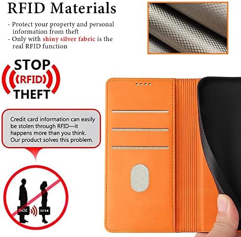 Портфейл iWEOCO Samsung S22 Ultra Case от Естествена кожа с RFID заключване, поставка за крака, Здрава Магнитна закопчалка, Отделение за пари в брой и кредитни карти, Защитен калъф-за награда S22 Ultra Портфейла Case