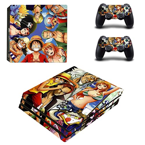 Аниме One And Two Piecee Luffy Zoro Санджи Асо Стикер на корицата на PS4 или PS5 Стикер за Sony PlayStation 4-5 Конзола и 2 контролери PS4 или PS5 Винил Кожи - V427