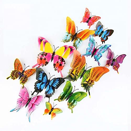 KUKUSOUL 3D Стикери за стена с Пеперуди Декор 24 броя Цветни Стикери за стена с Пеперуди, Стикери за Стена с Пеперуди за Деца, Момичета, Малки Жени, Спалня, Хол, Стенни Изку?