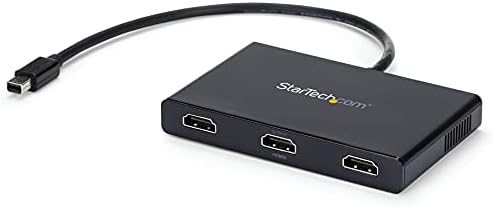 StarTech.com 3-Портов адаптер за няколко монитора - Mini DisplayPort-HDMI Концентратор MST - Тройна 1080p / двойна 4K 30 Hz - Разделител видео за разширен режим на работния плот само в Windows - mDP 1.2 -3x HDMI (MSTMDP123HD)