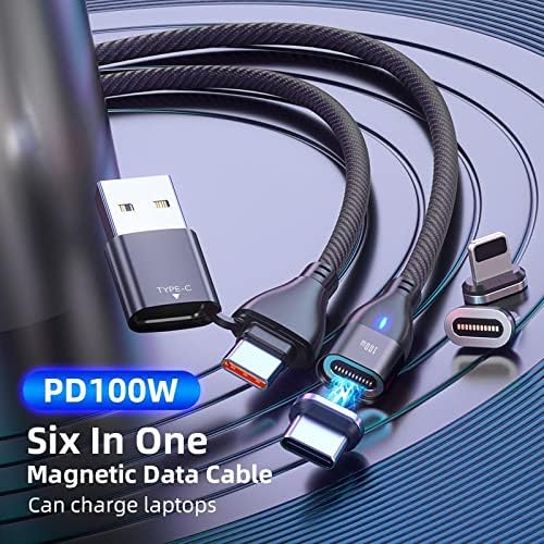 Кабел BoxWave е Съвместим с JBL Live 660NC (кабел от BoxWave) - Кабел за зареждане MagnetoSnap PD AllCharge (100 W), кабел за зареждане Magnet PD 100 W USB Type-C Micro USB за JBL на Живо 660NC - черно jet black
