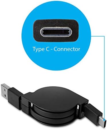 Кабел BoxWave, който е съвместим с контролера DJI Smart Controller (кабел от BoxWave) - минисинхронизация - USB-A USB Type-C, Прибиращ се кабел - USB-A USB Type-C контролер за DJI Smart Controller