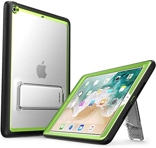 калъф i-Blason за iPad е 9,7 инча 2017/2018, серия Ares, поставка за целия корпус, здрав Защитен прозрачен калъф с вградена защита на екрана и двуслойни (зелен)