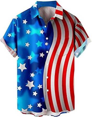 Мъжки Тениски За Бягане, Мъжки Модерен Флаг на Деня на Независимостта, 3D Дигитален Печат, Персонални Модерен Ревера