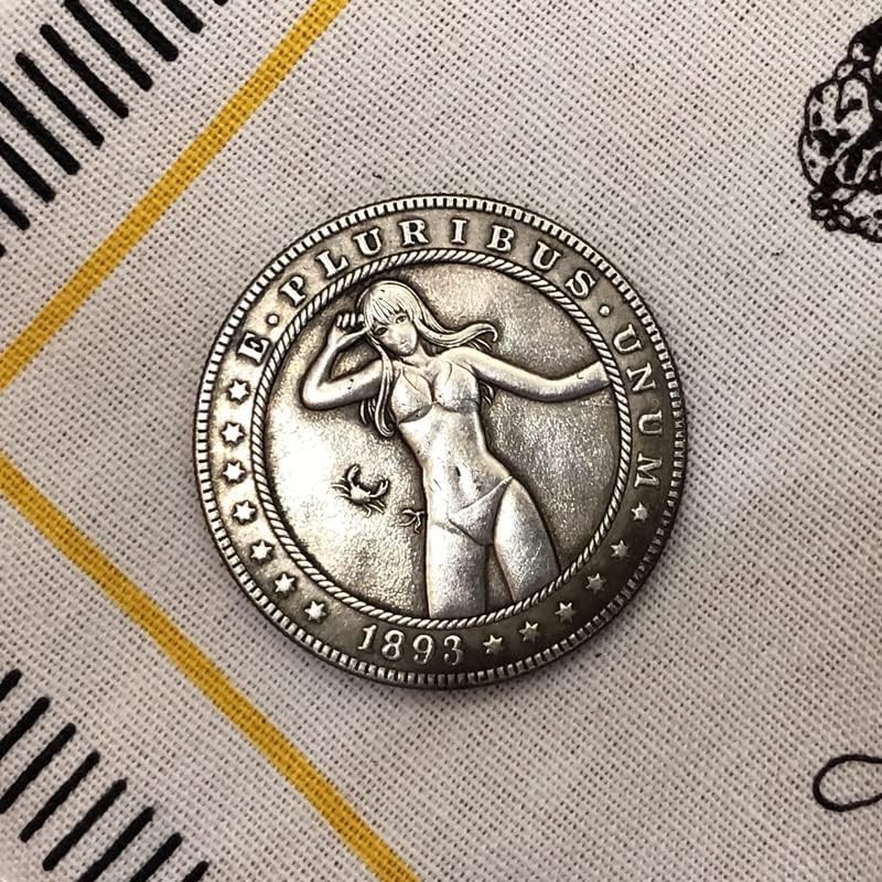 QINGFENG 38 ММ Антични Сребро Доларова Монета Американски Морган Скитник Монета 1893 S Занаят 86