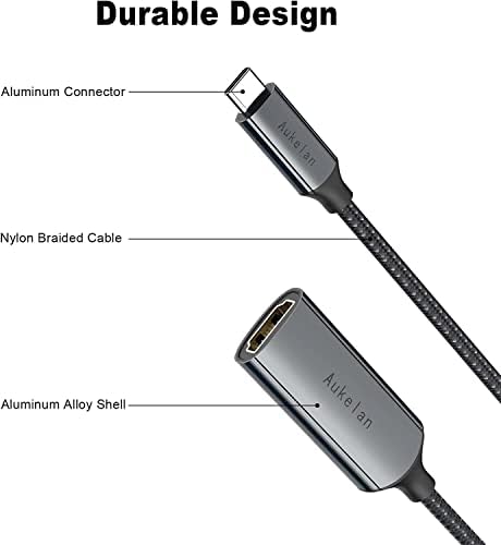 Адаптер Aukelan USB C-HDMI с един порт Компактен Дизайн с пускането на 4K при 30 Hz Адаптер Thunderbolt 3-HDMI е Съвместим с MacBook Pro, MacBook Air 2020, iPad Pro, Surface Book 2, Galaxy S21 / S20 и други