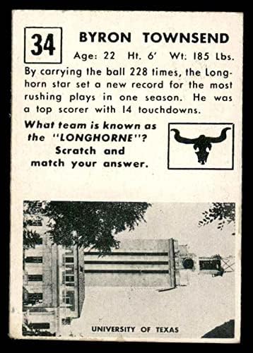 1951 Topps 34 Байрън Таунсенд (Футболна карта) VG/БИВШ Тексас