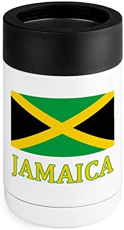 Ямайски Флаг Охладител Чаша От Неръждаема Стомана, Изолиран Банка Охладители Притежателя Чаша с Капак, за Жени, Мъже Подаръци
