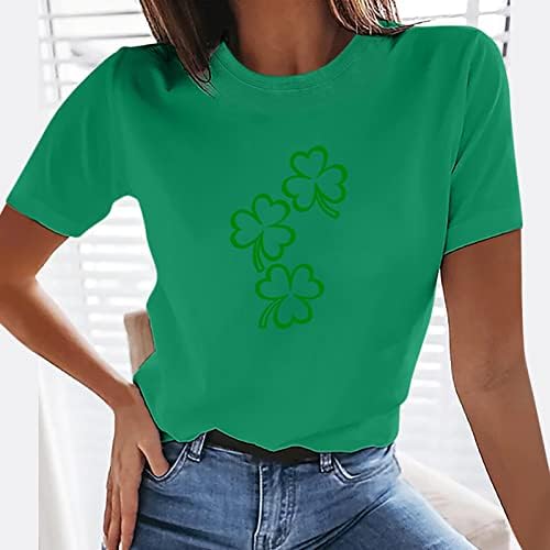 Ризи с Принтом Автобус-Централи за Жени, Летни Тениски на Деня на Св. Патрик, Топ, Ежедневни Свободна Модни Зелена Блуза, Пуловер