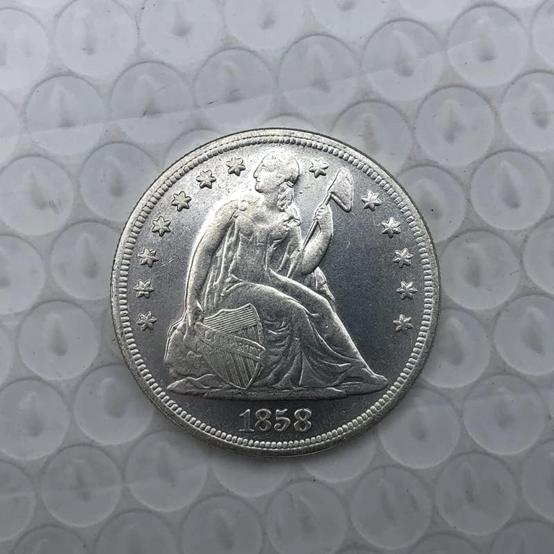 1858 Американски Монети, Месинг Със Сребърно Покритие, Монети Старинни Занаяти Чуждестранни Възпоменателни Монети
