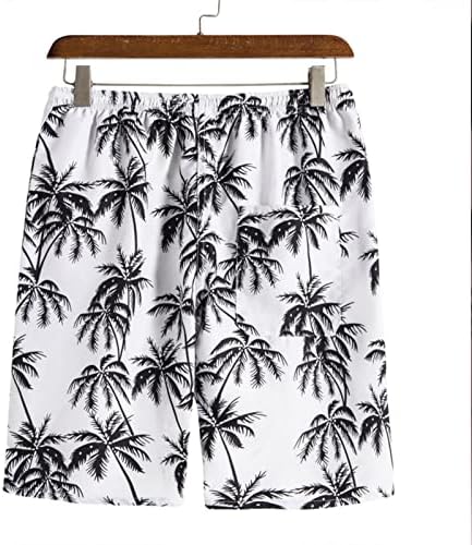VALSEEL Мъжки къси Панталони Ежедневни Плажни къси Панталони С Еластичен Колан на съвсем малък В Хавайски Стил, С Принтом Кокосовата Палма Свободни Спортни къси Панталони