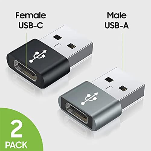 Бърз USB адаптер-C за свързване към USB-порт, който е съвместим с вашите Nubia Z11 Mini за зарядни устройства, синхронизация, OTG-устройства, като клавиатура, мишка, Zip, геймпад, pd (2 опаковки)