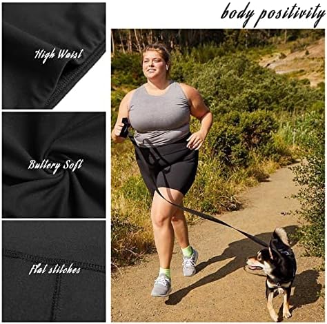 QGGQDD 3 опаковки Байкерских шорти размер Плюс 8 см за жените – Черни къси Панталони за йога за бременни с висока талия (2X 3X 4X)