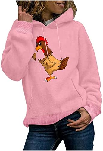 Oplxuo I Love My Ladies Hoody с пилешко месо за Жени, Забавни Сладки Графични Качулки, Всекидневни Пуловер с Дълъг Ръкав, Блузи с Джоб