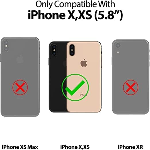 Чантата Goospery Rich за Apple iPhone Xs Case (2018) Калъф за iPhone X Case (2017) С допълнителни отделения за карти, Кожена флип-надолу капак - Злато