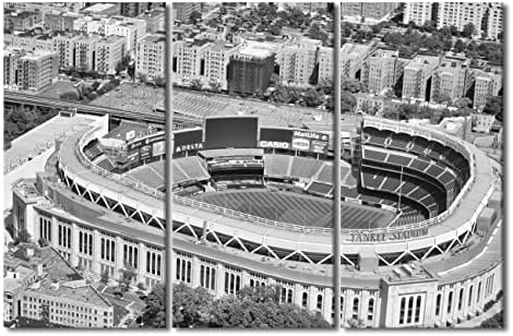 TUMOVO Черно-Бял Стадионът на Янките Платно Стенно изкуство за Хола Начало Декор Плакат с изображение на Бейзболен поле Печат върху платно, САЩ, Спортни Стенни декора?