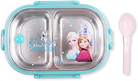 Комплект Контейнери FINEX Frozen Blue Bento Box с Прозрачен Капак и Лъжица - Снежен човек Принцеса Елза Анна Олаф