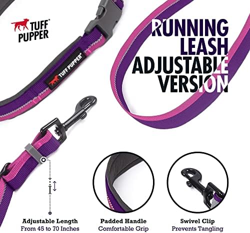 Нашийник за кученца порода Тафф в тон (шия 12-16 см) и Регулируема каишка За бягане - Punch Purple