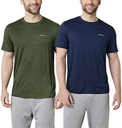 Еди Bauer Мъжки Тениски Motion Tee, 2 Опаковки на Подаръци за Него, Мъжки Тениски, с кръгло деколте, Ризи с къс ръкав, Мъжки Ризи, Тениски