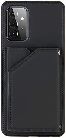 Чанта-портфейл Jorisa за Samsung Galaxy A02S, Тънък, Лек Калъф-награда от изкуствена кожа с панти капак-поставка за телефон с отделения за карти, Магнитна закопчалка, Мек Силиконов калъф-броня, черен