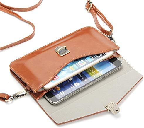 Кобур за телефон, Кожен калъф За носене на ръка, Малка Чанта за мобилен телефон през рамо, чанта-портфейл с пагон, съвместима с iPhone 6 7 8 Plus Xs-Xs Max, съвместима с Samsung Galaxy S10 S7 Edge S9 S10 Plus