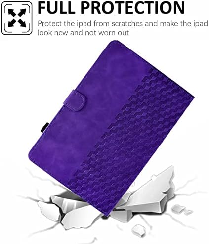 Калъф Fancity за iPad Mini 6-то поколение 2021 (8,3 инча), Защитен калъф Mini 6 от велур с държач за молив и поставка за краката, калъф Smart Auto Wake /Sleep C прорези за карти, лилаво