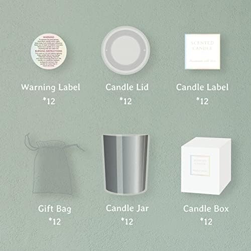 CandMak 6 унции на Стъклени Буркани за Свещи, 12 Опаковки на Насипни Празни Резервоари за Свещи Съдове с Прозрачни Капачки и Кутии за опаковане на Свещи за Производство ?