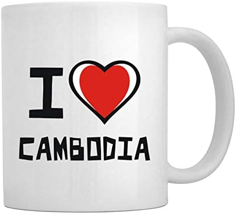 Teeburon I love Камбоджийская два цвята Чаша във формата На Сърце, керамика, 11 грама