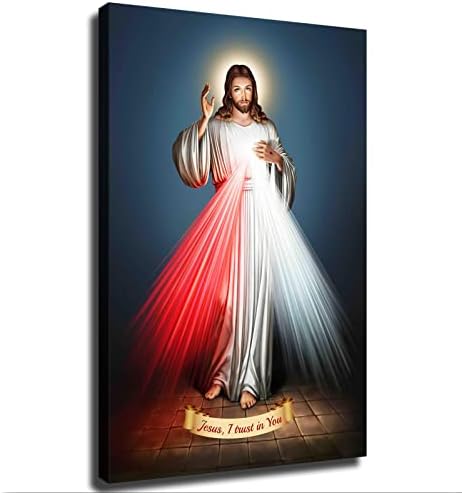 Исус Христос Плакат на Божественото Милосърдие Декоративна Живопис на Платното за монтаж на стена Арт Плакати За Хола Картина за Спални (Без рамка, 20x30 см)