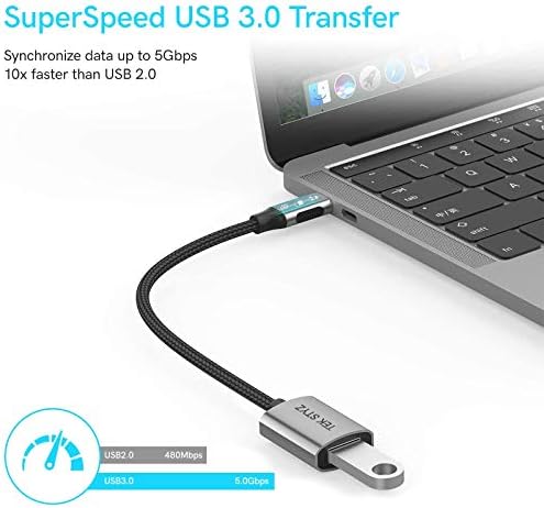 Адаптер Tek Styz USB-C USB 3.0 е подходящ за Asus Zenfone 3 ZE520KL OTG Type-C/PD мъжки USB 3.0 женски конвертор. (5 gbps)