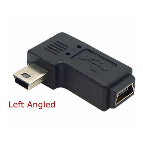 Мини USB 5-Пинов кабел за Удължаване за мъже и жени от 90-Градусным Леви и десни Ъглов конектор Mini USB Адаптер-Ляво