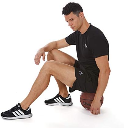 Мъжки спортни къси панталони SILKWORLD, Ластични Шорти за бягане, бързо съхнещи Леки Летни къси Панталони с джобове с цип (опаковка от 1,2,3 бр.)