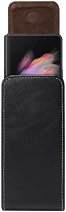 Калъф за телефон Samsung Galaxy Z Fold 4 5G /Galaxy Z Fold 3 5G / Galaxy Z Fold 2 5G / Z Fold/Huawei Капитан X2/ Mate XS 2 Калъфи за мобилни телефони, Калъф-титуляр, калъф за носене с клипс за колан (черен B)