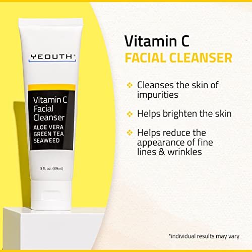 Почистващо средство за лице Yeouth Vitamin C с алое Вера, за всички типове кожа, 3 ет. унция
