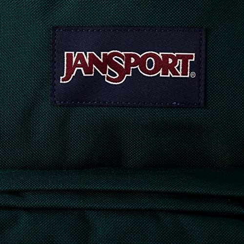 Раница JanSport Right Пакет за пътуване, работа или лаптоп с Кожена дъно от дълбоко хвойна