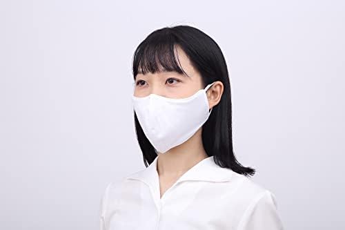 【комплект от 2 теми】 I R Labo идеален памучен тъканта, маска за лице за възрастен размер Бяло на цвят, С функция на UV-рязане, която може да се перат и използват отново (голяма бяла)