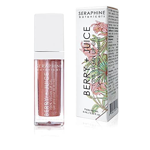 Seraphine Растителни Berry + Сок - Вегетариански Гел-Оцветени, Блясък за устни 0,20 течна унция (Розова бери)