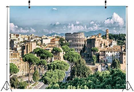 Loccor Плат 15x10 фута Рим Италия Фон Известният Архитектурен Италиански силуета на Фон За Снимки Италиански Тематични Украси За Партита Забележителност на Древния Рим Банер За Парти Сватбен Реквизит За Снимки