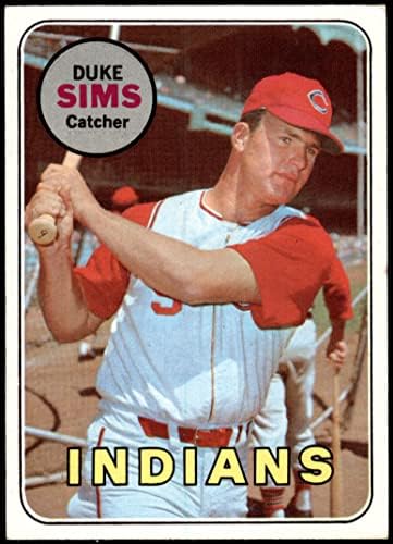 1969 Topps 414 Duke Sims Индианците Кливланд (Бейзболна картичка) EX/MT + Индианците